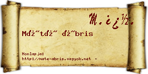 Máté Ábris névjegykártya